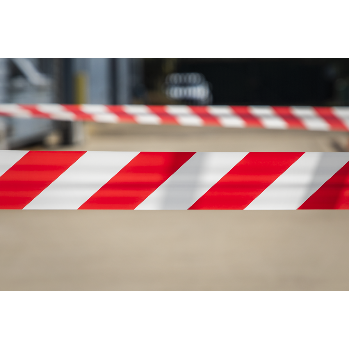 Non-Adhesive Hazard Warning Barrier Tape 80mm x 100m - Red/White BTRW