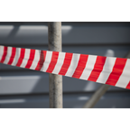 Non-Adhesive Hazard Warning Barrier Tape 80mm x 100m - Red/White BTRW