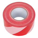 Non-Adhesive Hazard Warning Barrier Tape 80mm x 100m - Red/White BTRW