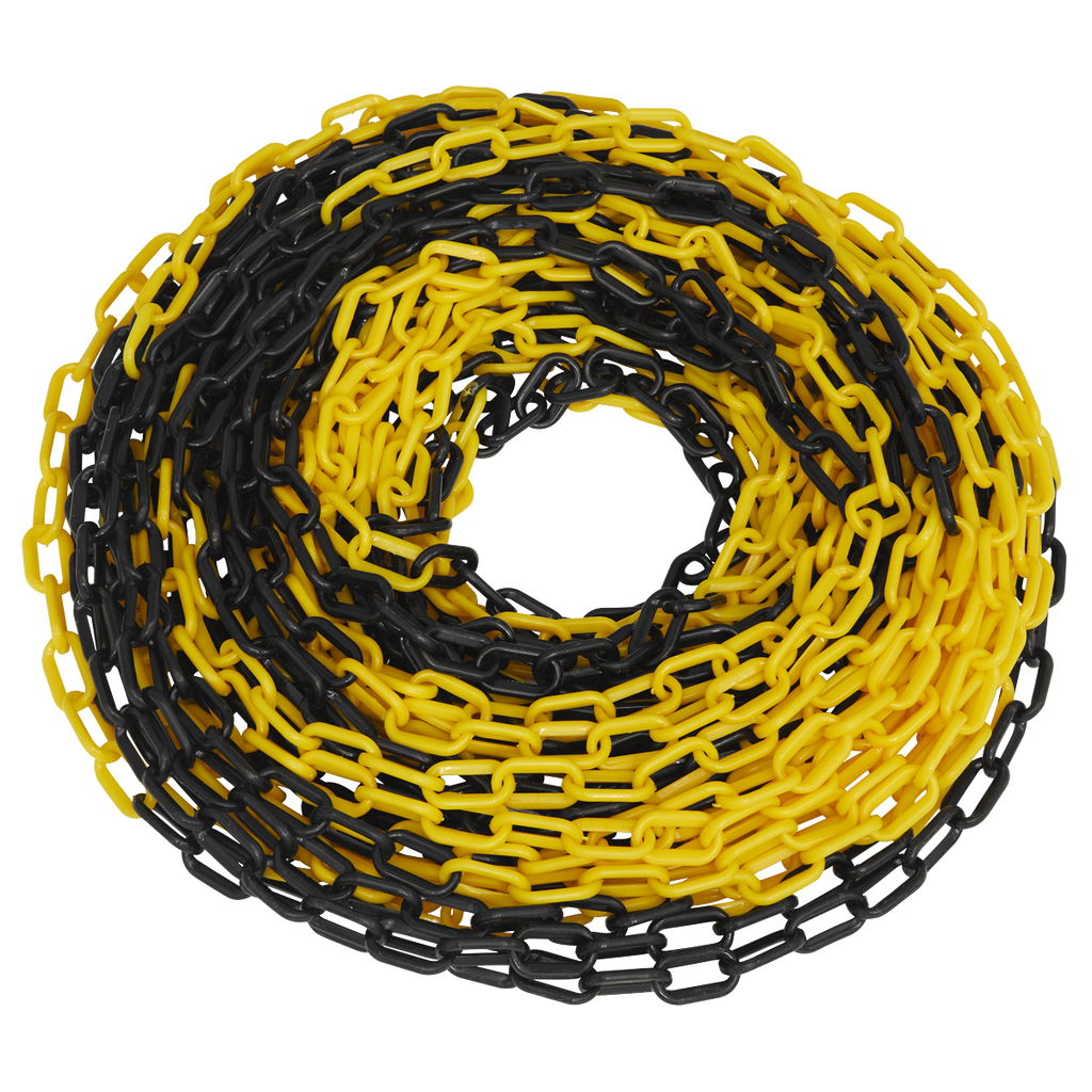 Plastic Chain 25m x 6mm - Black/Yellow BYC25M