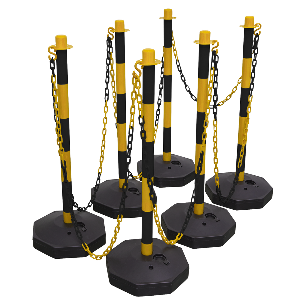 Post & Chain Kit 25m - Black/Yellow BYSBKIT
