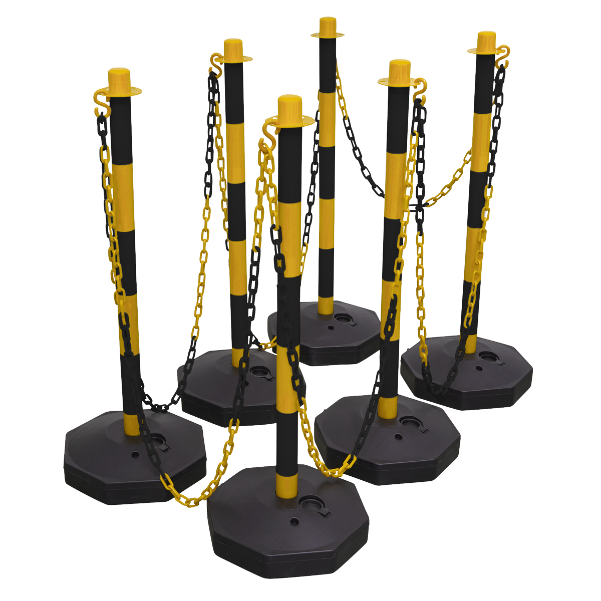 Post & Chain Kit 25m - Black/Yellow BYSBKIT