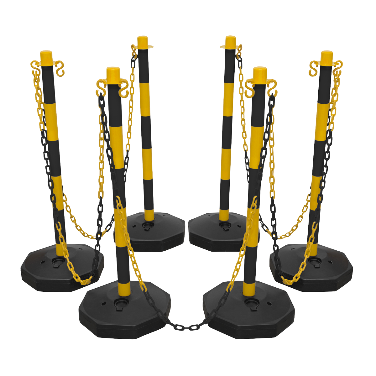 Post & Chain Kit 25m - Black/Yellow BYSBKIT