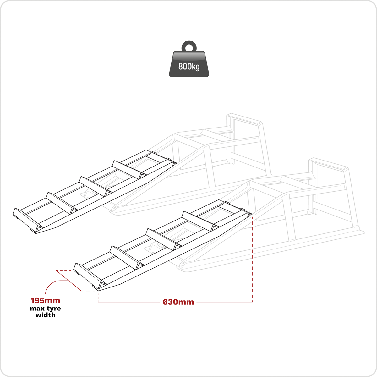 Car Ramp Extensions 400kg Each/800kg per Pair CAR2001