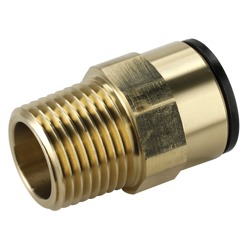 John Guest® Brass Straight Adaptor 15mm x 1/2"BSPT CAS15BSA