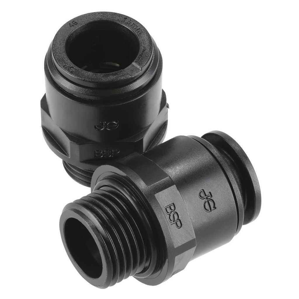 John Guest® Straight Adaptor 15mm x 1/2"BSP - Pack of 2 CAS15SA