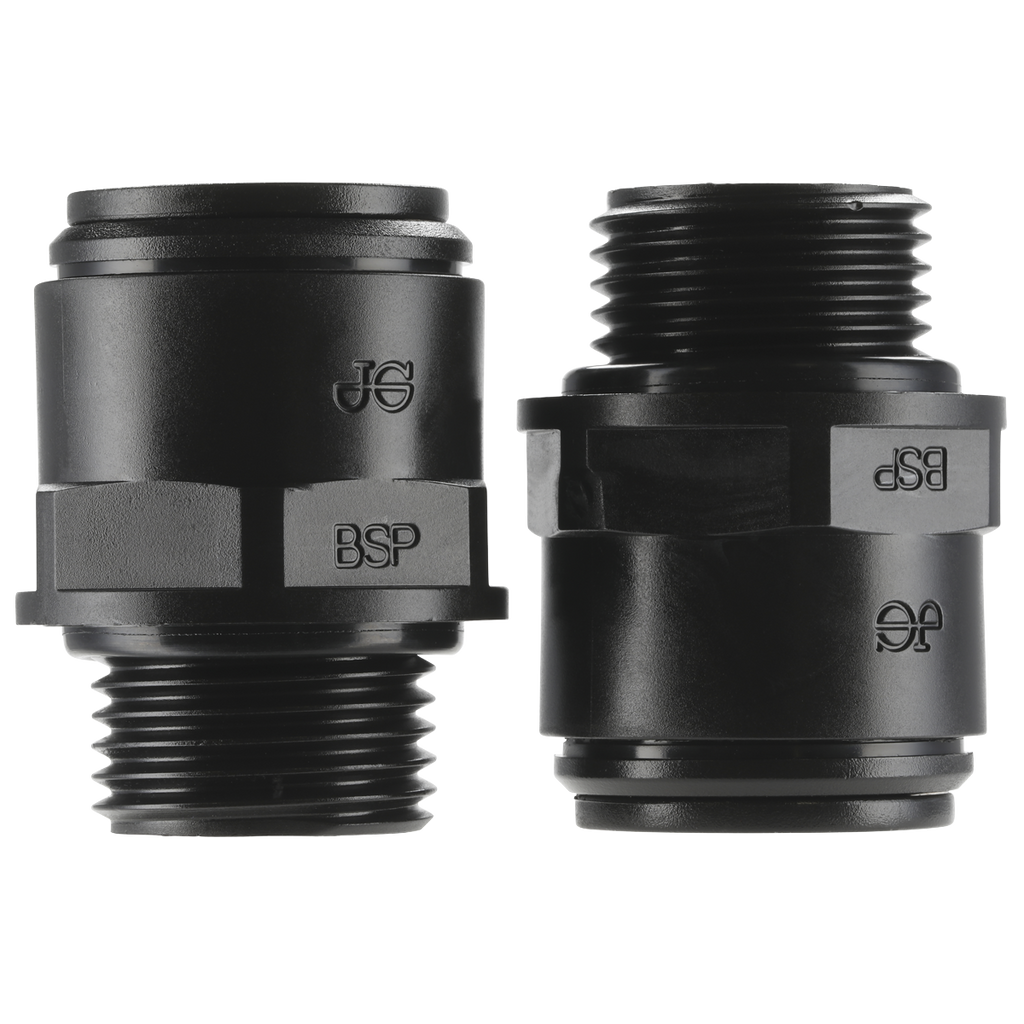 John Guest® Straight Adaptor 15mm x 1/2"BSP - Pack of 2 CAS15SA