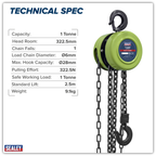 2.5m Chain Block 1 Tonne CB1000E