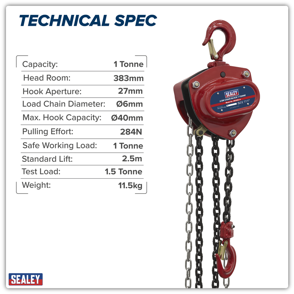 2.5m Chain Block 1 Tonne CB1000