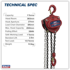 2.5m Chain Block 1 Tonne CB1000