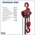 3m Chain Block 3 Tonne CB3000