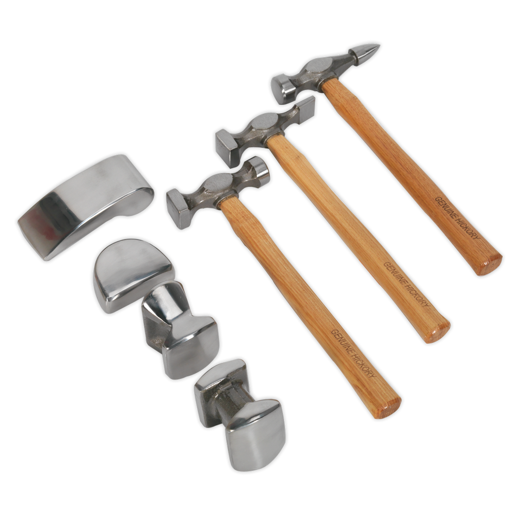 Drop-Forged Panel Beating Set with Hickory Shafts 7pc CB507