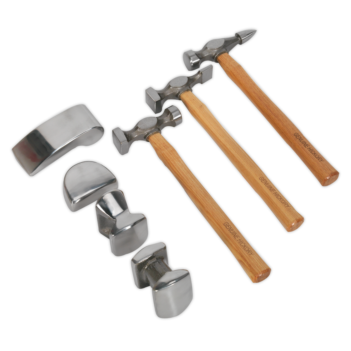 Drop-Forged Panel Beating Set with Hickory Shafts 7pc CB507
