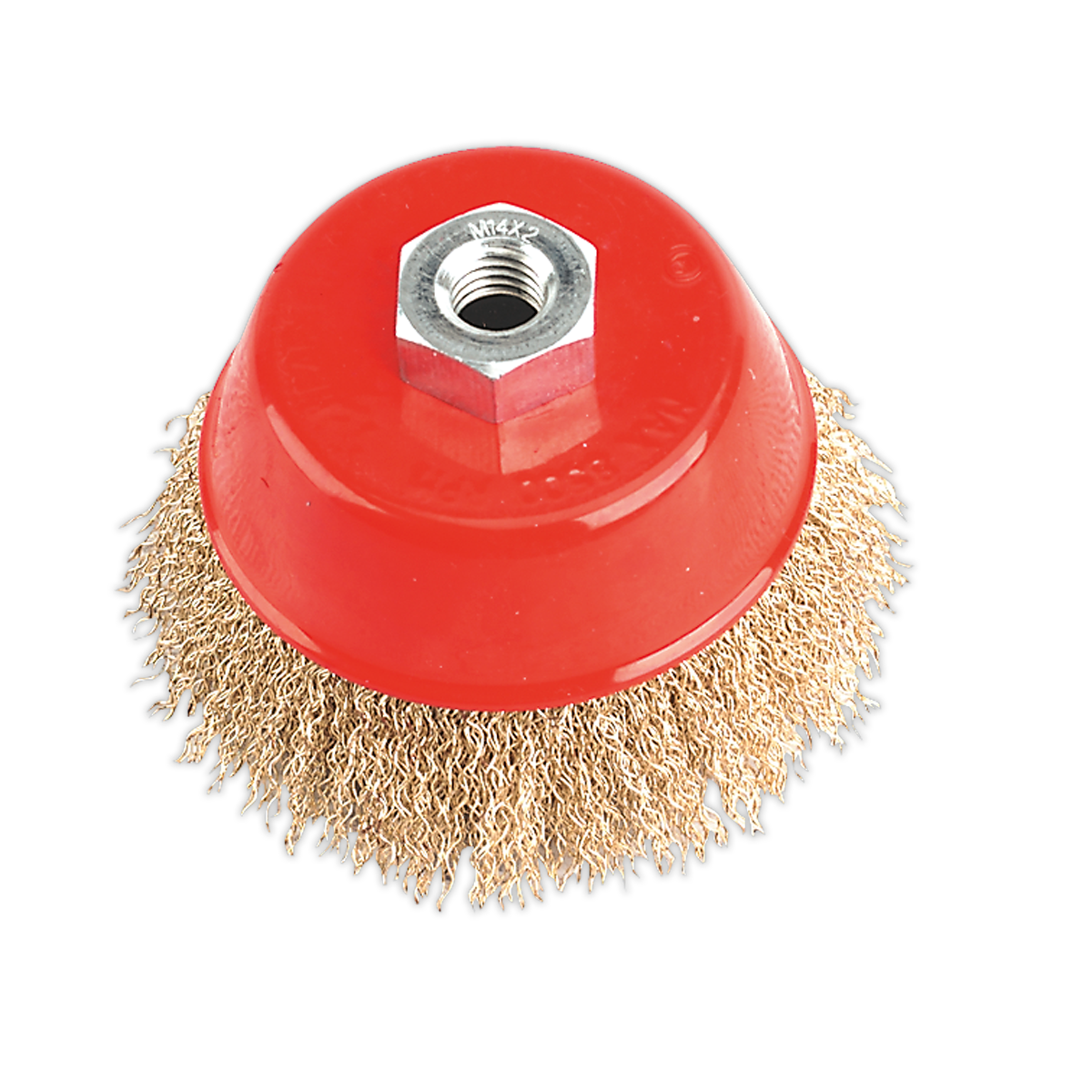 100mm Brassed Steel Crimped Wire Cup Brush M14 x 2mm CBC100