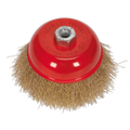 125mm Brassed Steel Crimped Wire Cup Brush M14 x 2mm CBC125