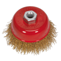 75mm Brassed Steel Crimped Wire Cup Brush M14 x 2mm CBC752