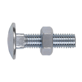 Zinc Plated Coach Bolt & Nut M10 x 40mm, DIN 603 - Pack of 50 CBN1040