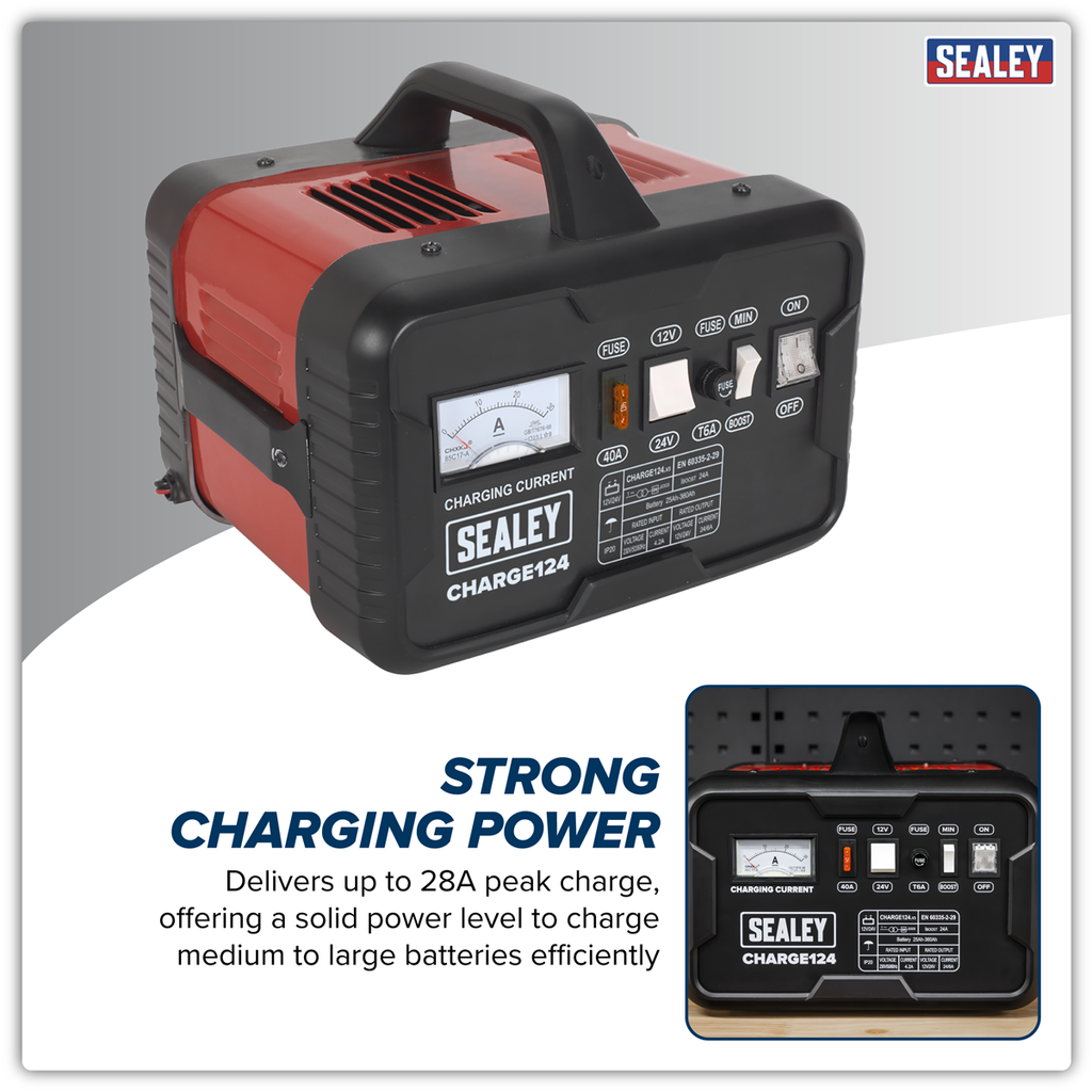 12/24V Battery Charger 28A 230V CHARGE124