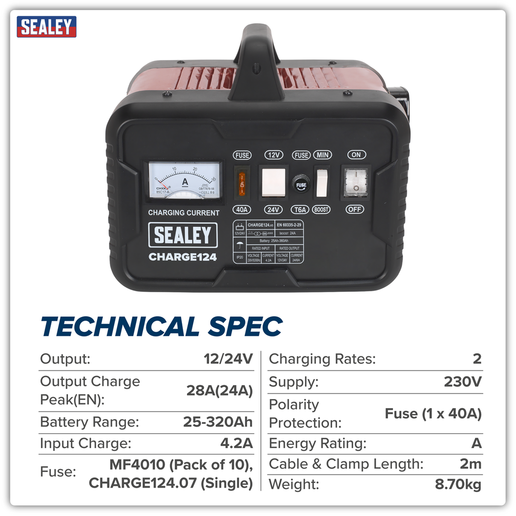 12/24V Battery Charger 28A 230V CHARGE124