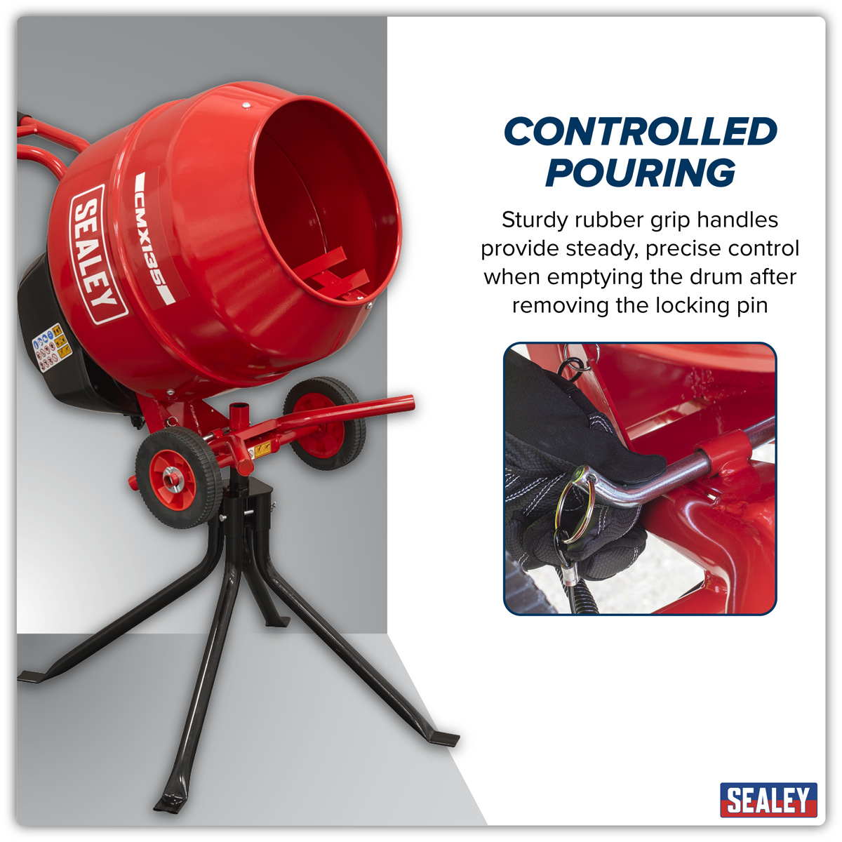 135L Cement Mixer with Stand 550W CMX135