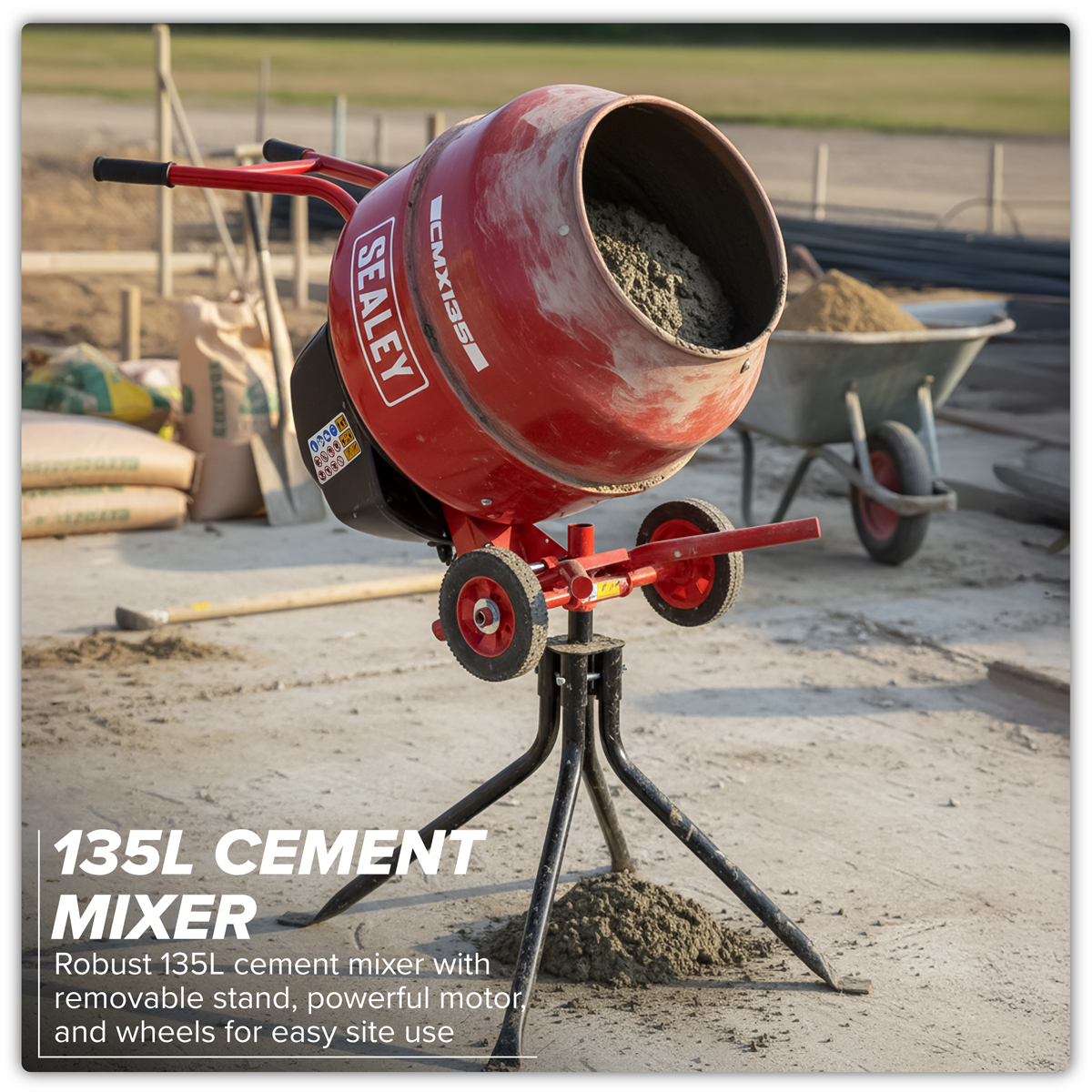 135L Cement Mixer with Stand 550W CMX135
