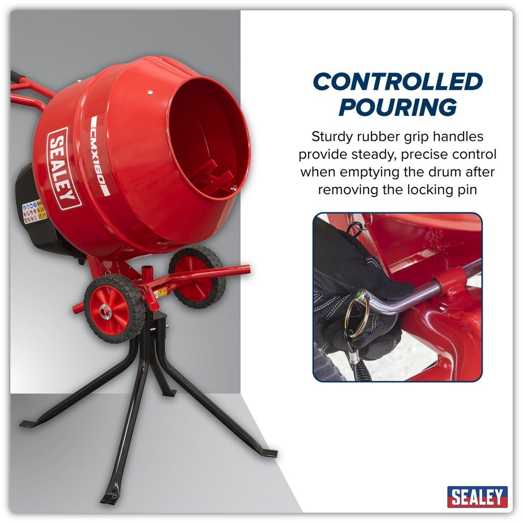 160L Cement Mixer with Stand 650W CMX160