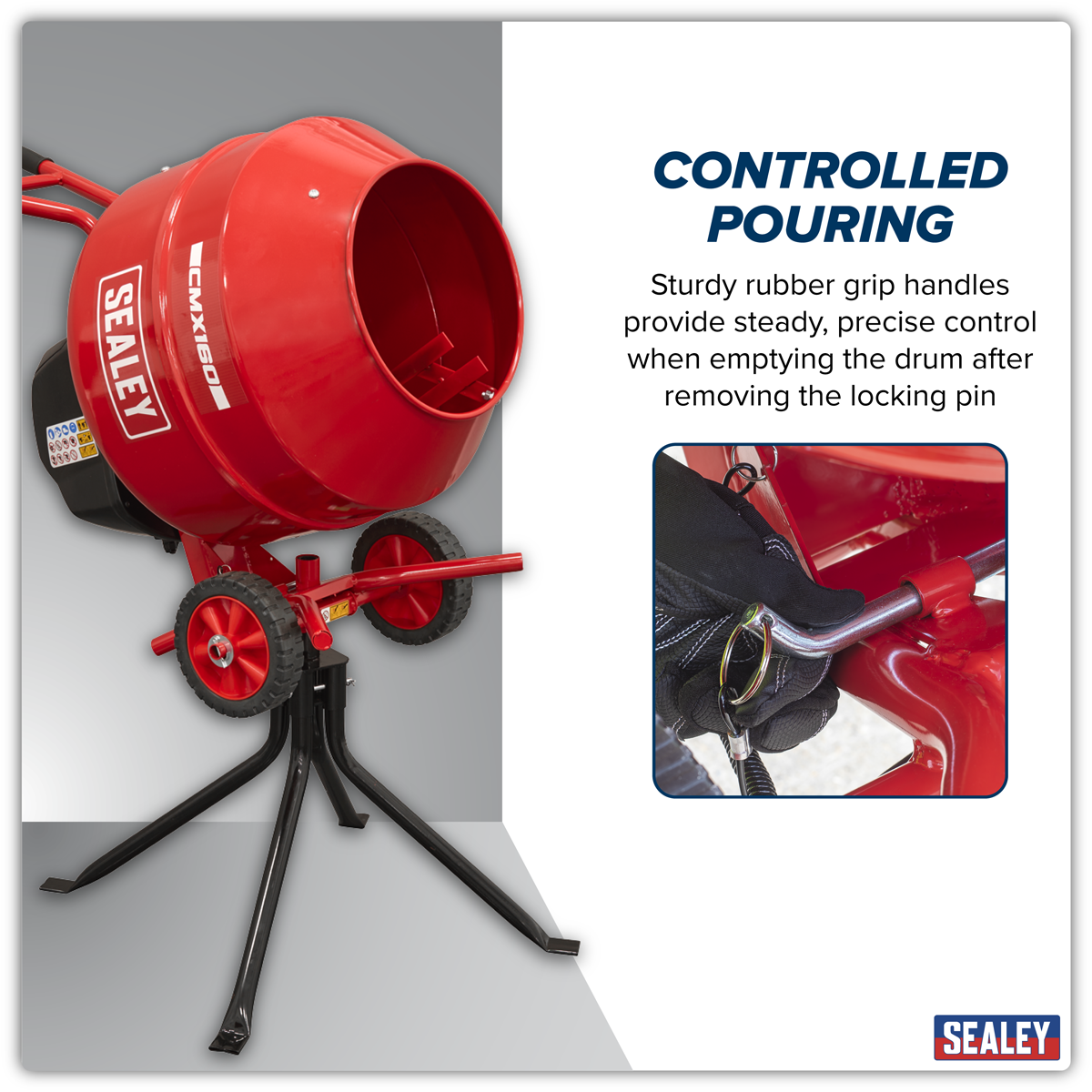 160L Cement Mixer with Stand 650W CMX160