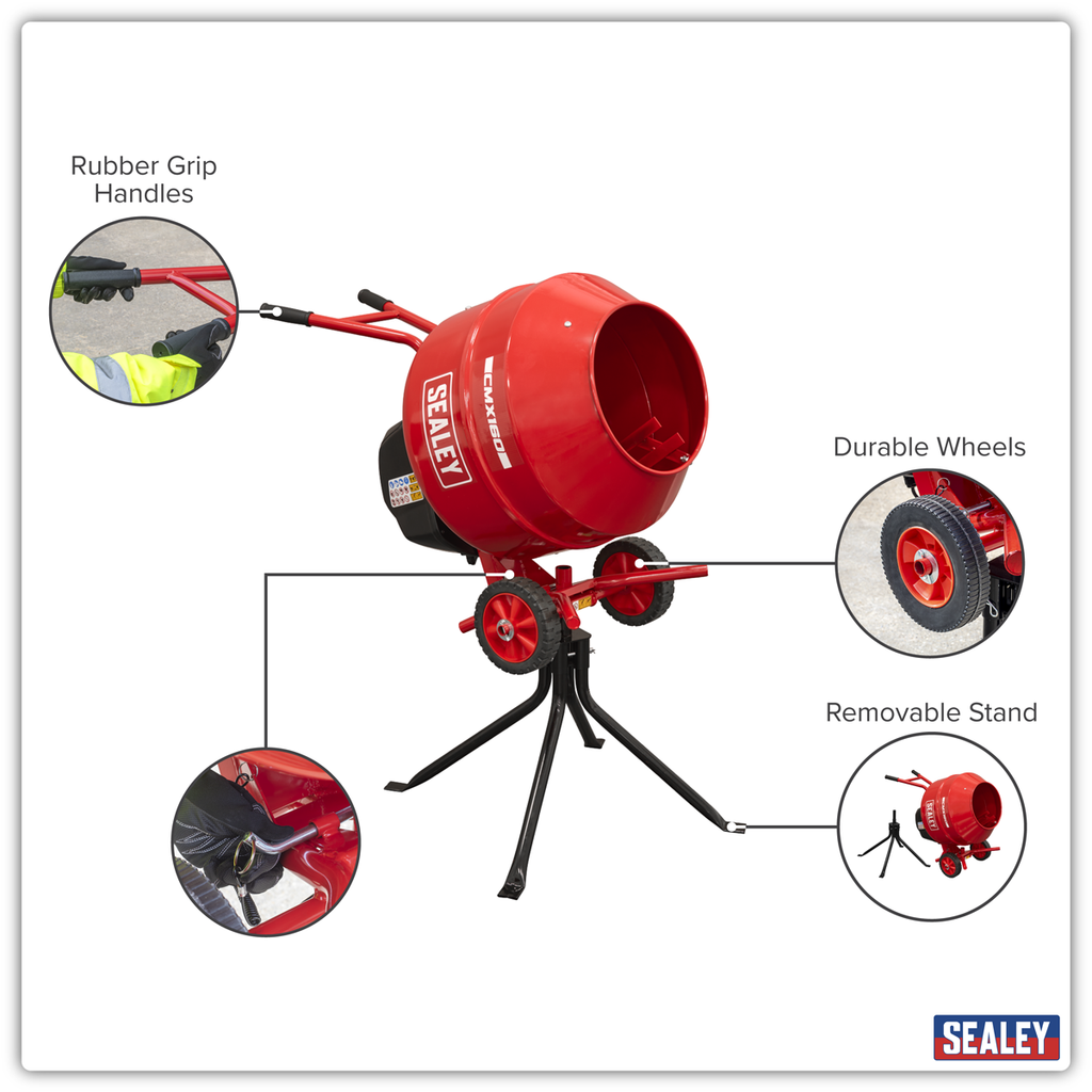 160L Cement Mixer with Stand 650W CMX160