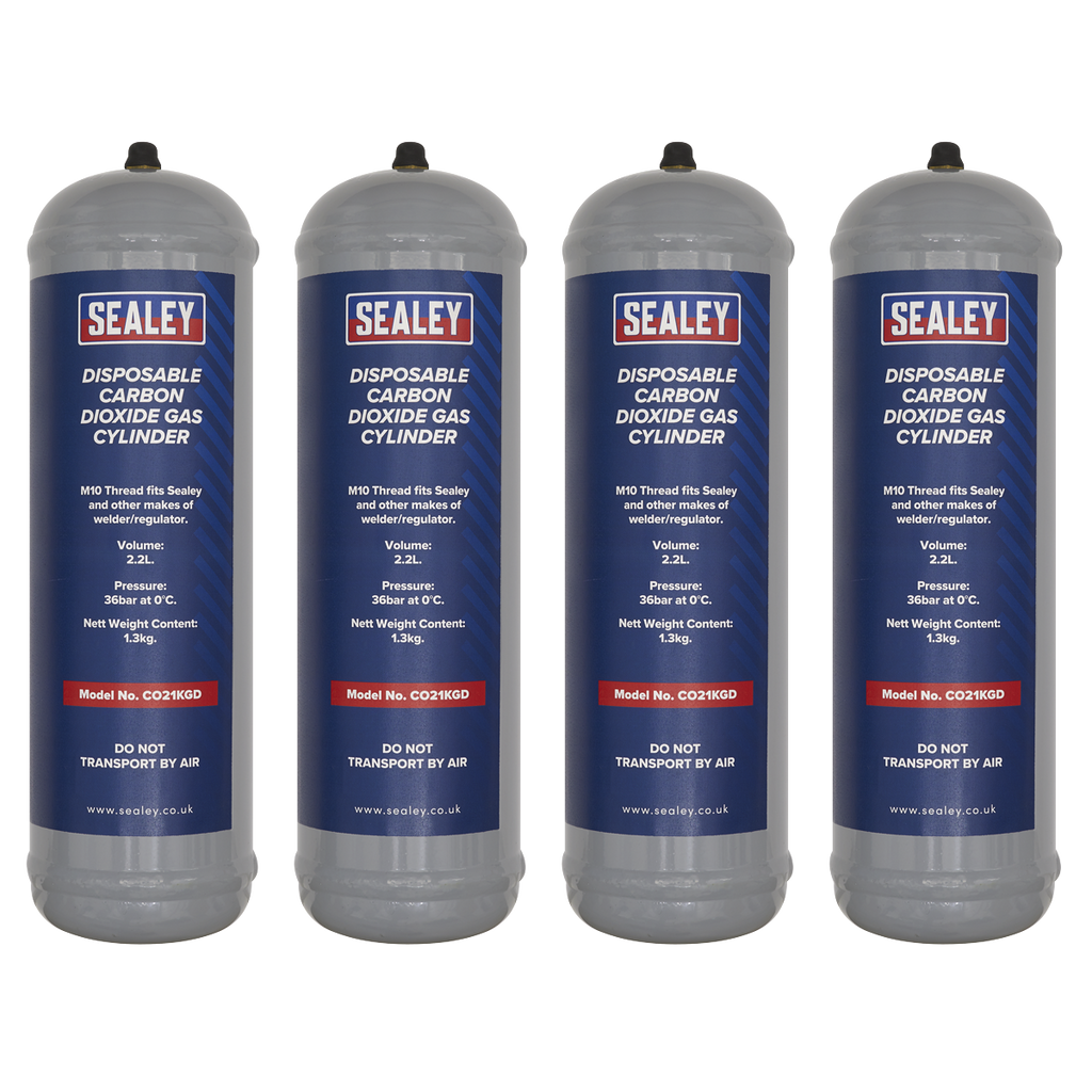 Disposable Carbon Dioxide Gas Cylinder 1.3kg - Pack of 4 CO21KGD4