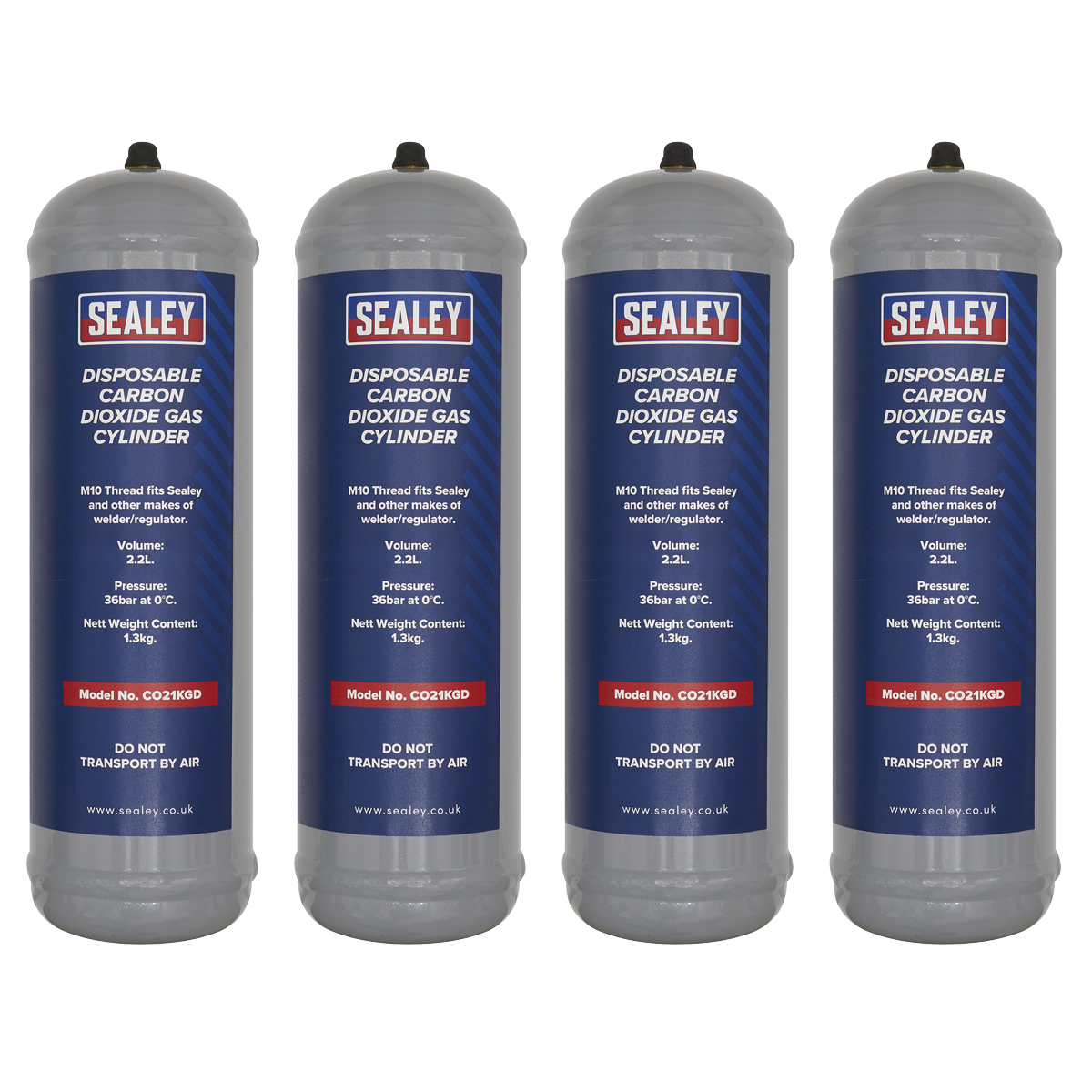 Disposable Carbon Dioxide Gas Cylinder 1.3kg - Pack of 4 CO21KGD4