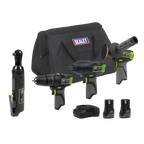 4 x SV10.8 Series Cordless Power Kit 10.8V - 2 Batteries & Euro Plug CP108VCOMBO1EU