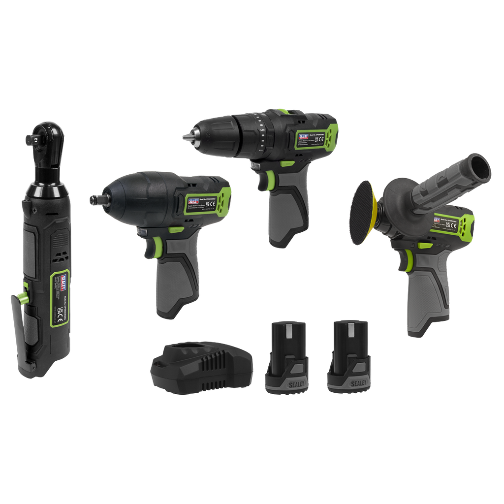 4 x SV10.8 Series Cordless Power Kit 10.8V - 2 Batteries & Euro Plug CP108VCOMBO1EU