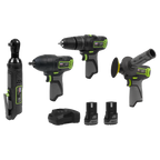 4 x SV10.8 Series Cordless Power Kit 10.8V - 2 Batteries & Euro Plug CP108VCOMBO1EU