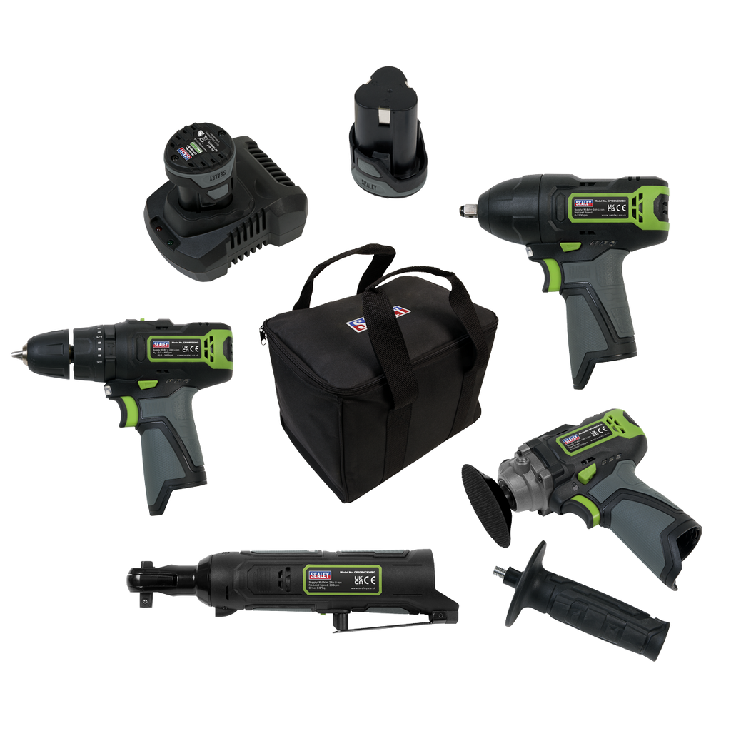 4 x SV10.8 Series Cordless Power Tool Kit 10.8V - 2 Batteries CP108VCOMBO1