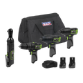 4 x SV10.8 Series Cordless Power Tool Kit 10.8V - 2 Batteries & Euro Plug CP108VCOMBO2EU
