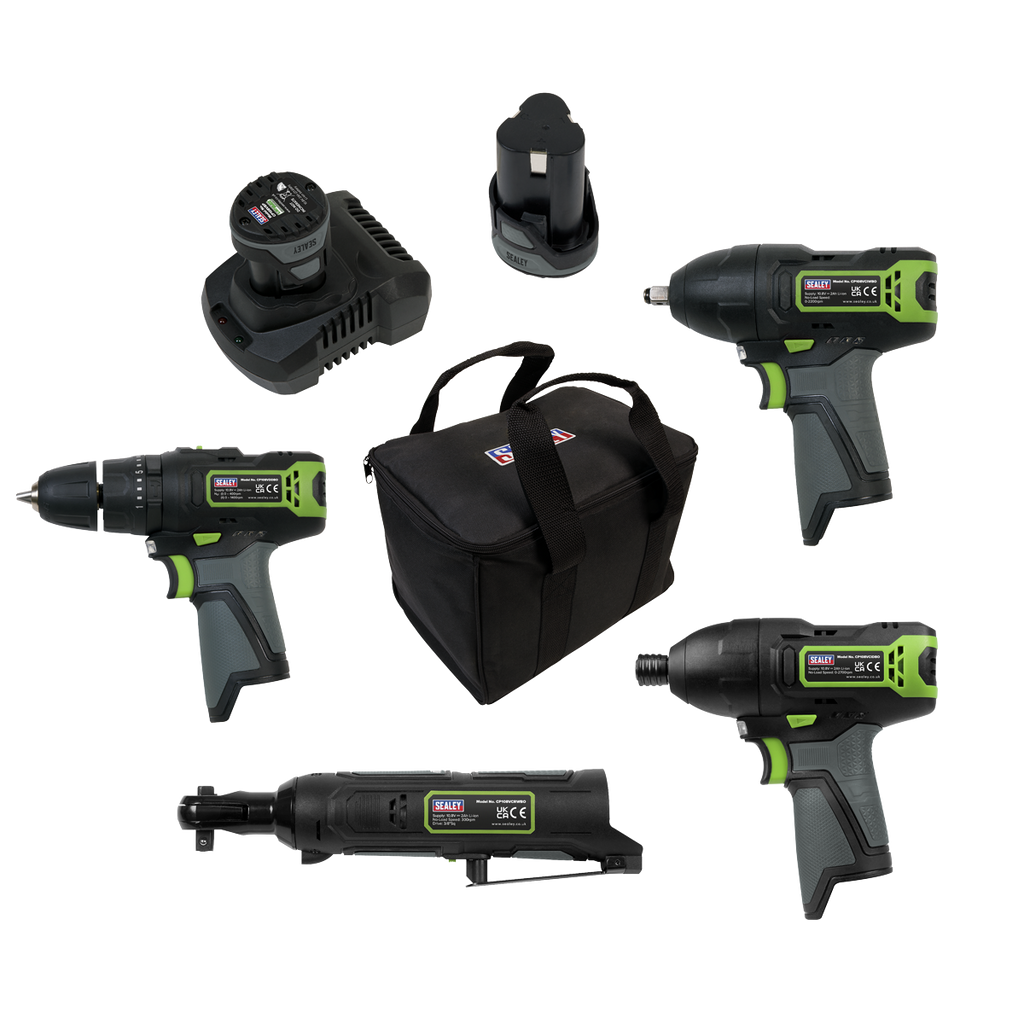 4 x SV10.8 Series Cordless Power Tool Kit 10.8V - 2 Batteries CP108VCOMBO2