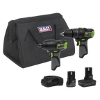 2 x SV10.8 Series Power Tool Kit 10.8V - 2 Batteries & Euro Plug CP108VCOMBO3EU