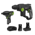 2 x SV10.8 Series Cordless Power Tool Kit 10.8V - 2 Batteries & Euro Plug CP108VCOMBO4EU