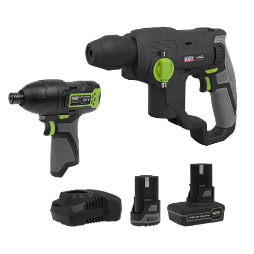 2 x SV10.8 Series Cordless Power Tool Kit 10.8V - 2 Batteries & Euro Plug CP108VCOMBO4EU