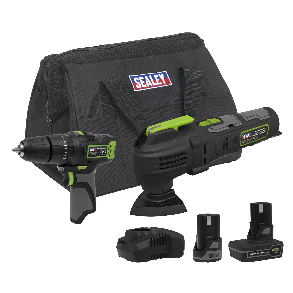 2 x SV10.8 Series Cordless Power Tool Kit 10.8V - 2 Batteries & Euro Plug CP108VCOMBO5EU