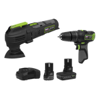 2 x SV10.8 Series Cordless Power Tool Kit 10.8V - 2 Batteries & Euro Plug CP108VCOMBO5EU