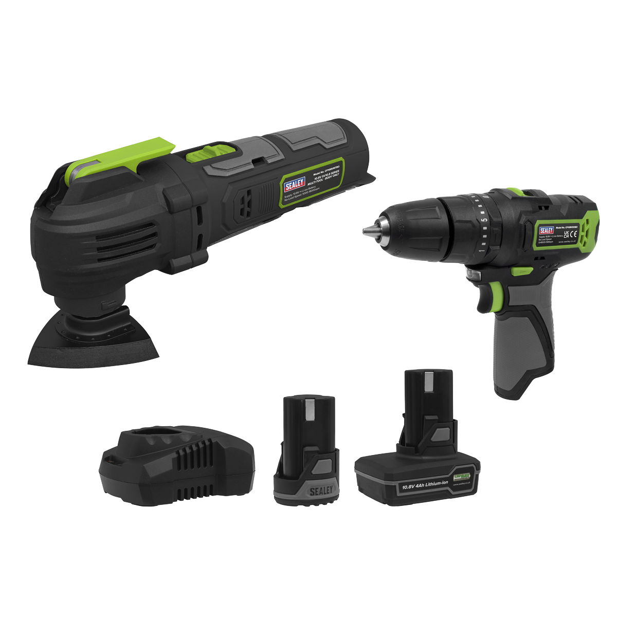 2 x SV10.8 Series Cordless Power Tool Kit 10.8V - 2 Batteries & Euro Plug CP108VCOMBO5EU