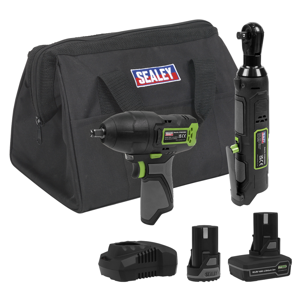2 x SV10.8 Series Cordless Power Tool Kit 10.8V - 2 Batteries & Euro Plug CP108VCOMBO6EU