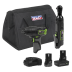 2 x SV10.8 Series Cordless Power Tool Kit 10.8V - 2 Batteries & Euro Plug CP108VCOMBO6EU