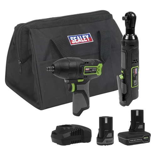 2 x SV10.8 Series Cordless Power Tool Kit 10.8V - 2 Batteries & Euro Plug CP108VCOMBO6EU