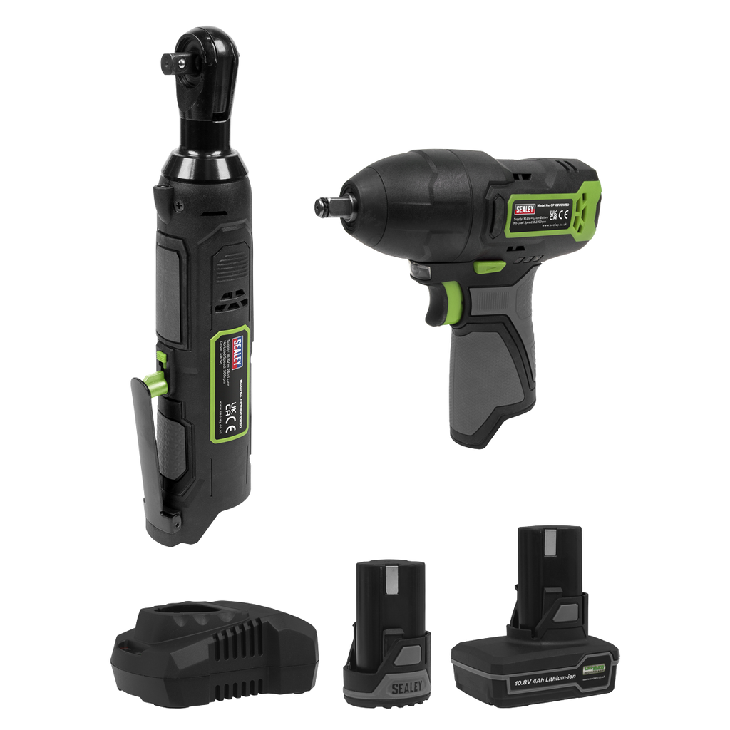 2 x SV10.8 Series Cordless Power Tool Kit 10.8V - 2 Batteries & Euro Plug CP108VCOMBO6EU