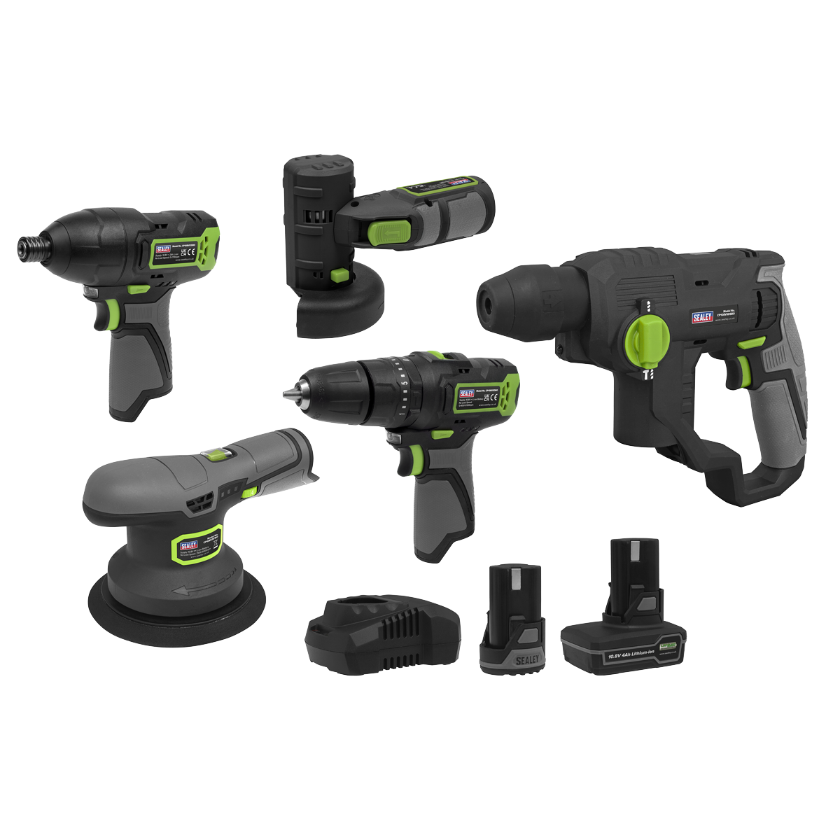 5 x SV10.8 Series Cordless Power Tool Kit 10.8V - 2 Batteries CP108VCOMBO7