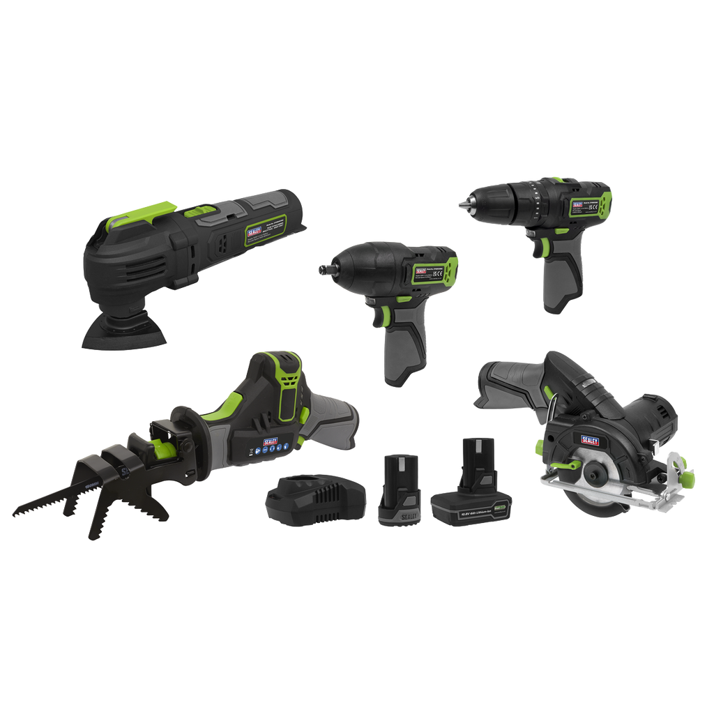 5 x SV10.8 Series Cordless Power Kit 10.8V - 2 Batteries & Euro Plug CP108VCOMBO8EU