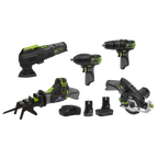 5 x SV10.8 Series Cordless Power Tool Kit 10.8V - 2 Batteries CP108VCOMBO8