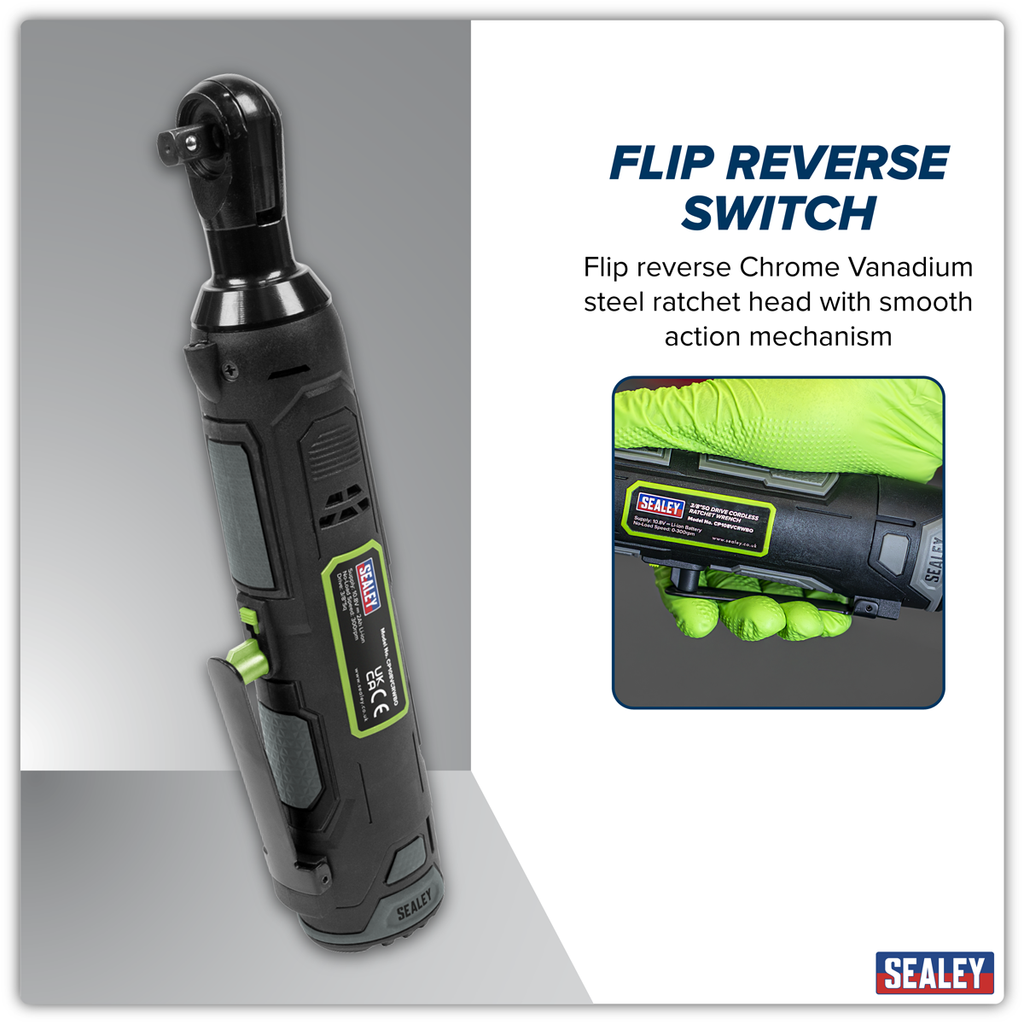 SV10.8 Series 3/8"Sq Drive Cordless Ratchet Wrench Kit 45Nm 10.8V 2Ah CP108VCRW